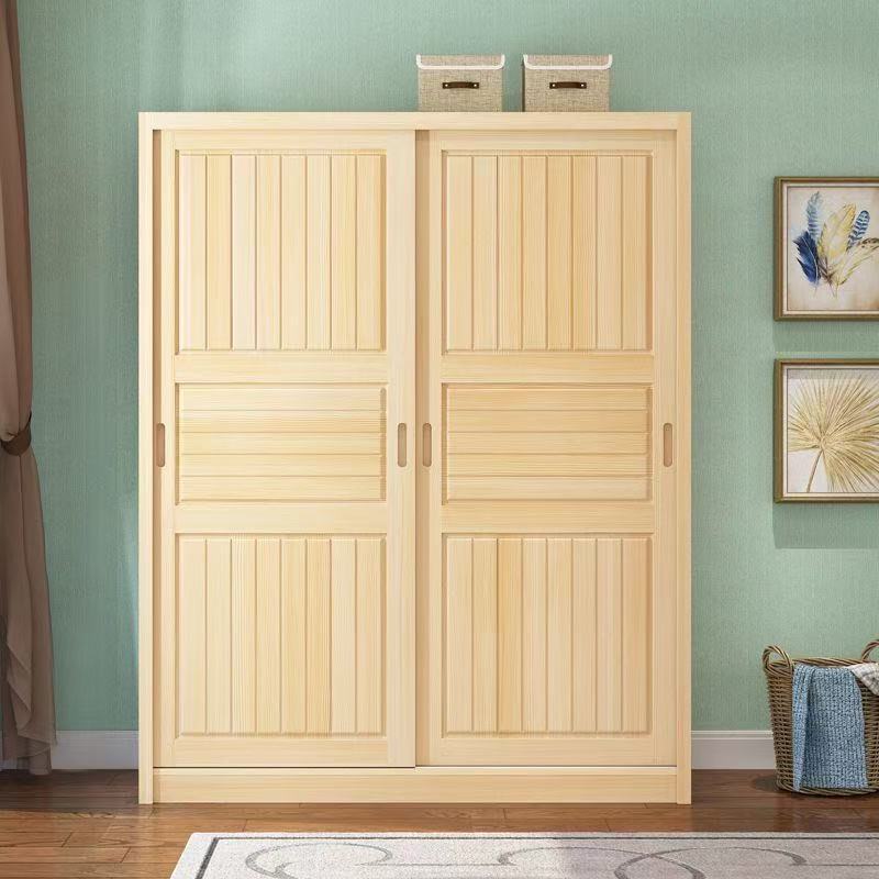 Sliding Door Wardrobe, Pine Wood, Economical, All Solid Wood, Large Wardrobe, Modern Minimalist, Household Sliding Children's Wardrobe Sliding Door Wardrobe, Pine Wood, Economical, All Solid Wood, Large Wardrobe, Modern Minimalist, Household Sliding Children's Wardrobe