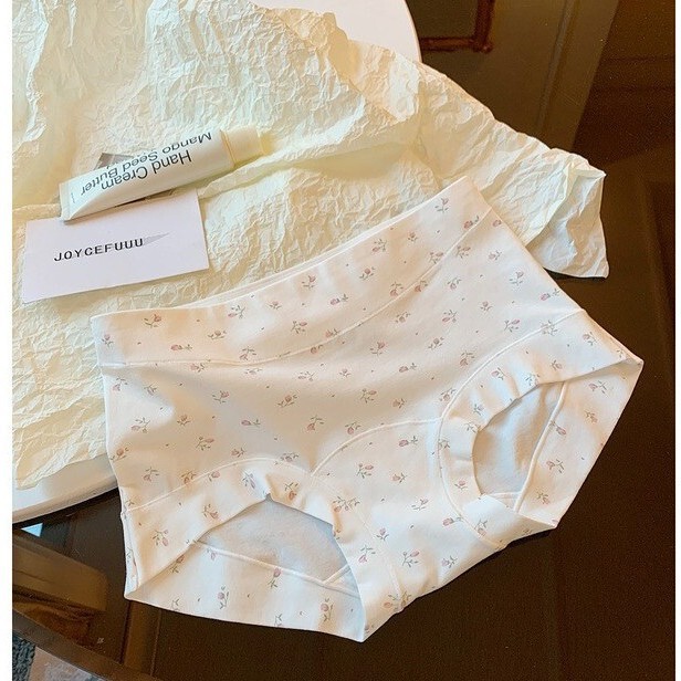 Boxer Briefs Sweet Little Floral Boxer Briefs Women's Summer Antibacterial Extended Crotch Mid-Waist Breathable Briefs