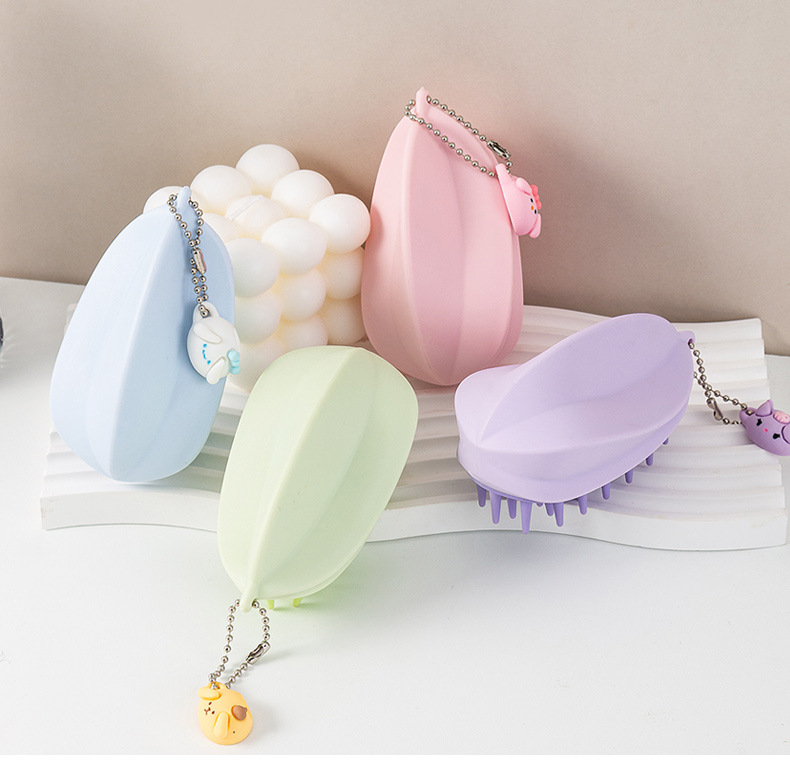 Casual Solid Color Plastic Shampoo Brush 1 Piece display picture 3