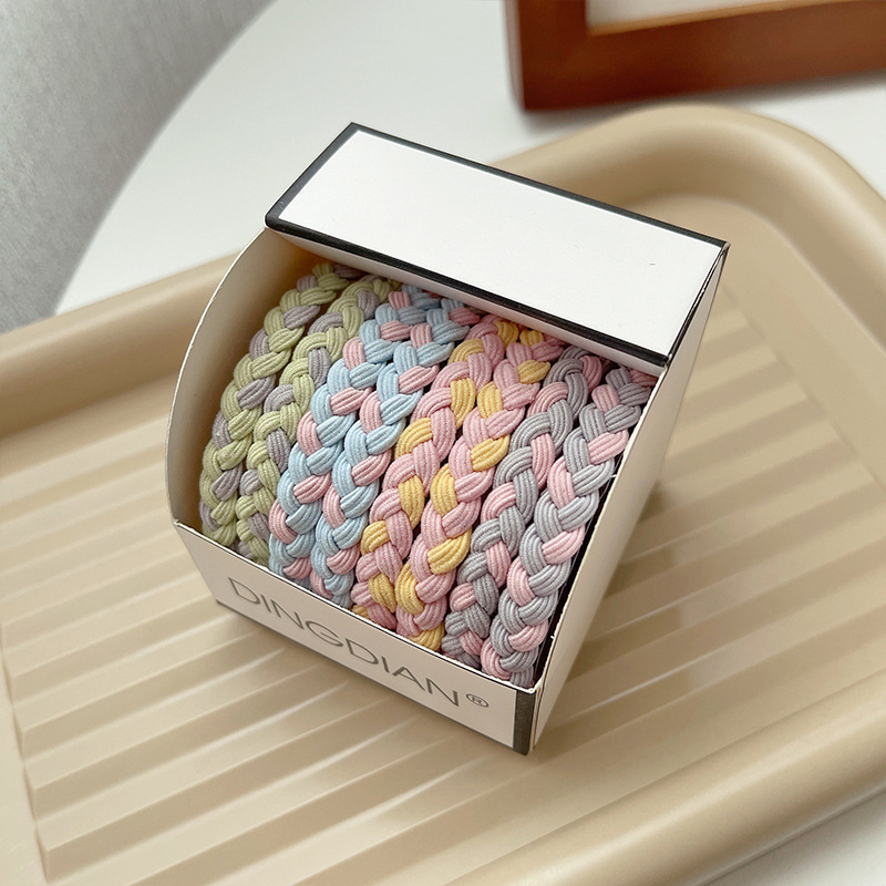 Banda de goma de cola de caballo alta elástico durable cuerda de pelo banda de pelo femenino lazo de pelo no hace daño pelo cuerda de pelo cubierta de cuero Internet celebridad verano