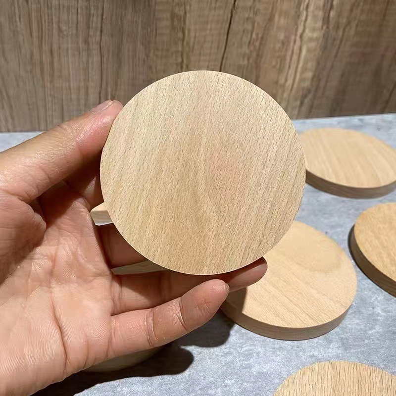 直径圆板木料原料杯垫底座材材料木片圆木质