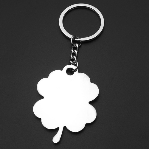 Creative gift four-leaf clover keychain simulation cactus plant keychain custom metal car key pendant