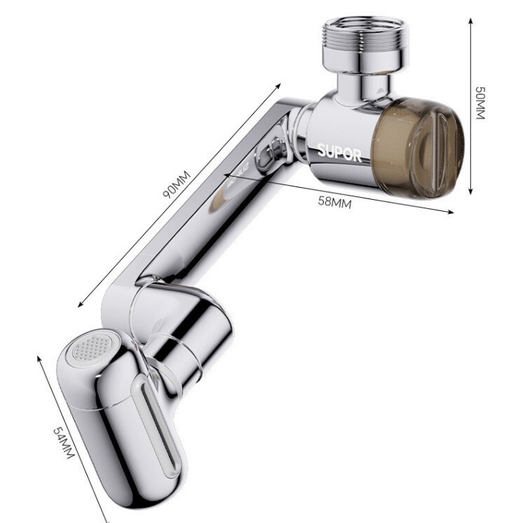 New Model All-Copper Amazon Cross-Border Four-Speed Rain Spray Soft Water Retractable Mechanical Arm Universal Faucet with Extendable and Rotatable Features
