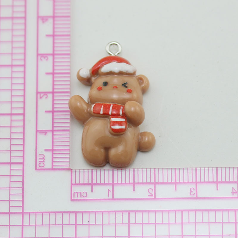 Accesorios de la joyería de bricolaje 2024 nueva resina árbol de Navidad Santa Claus muñeco de nieve SERIE DE Navidad colgante