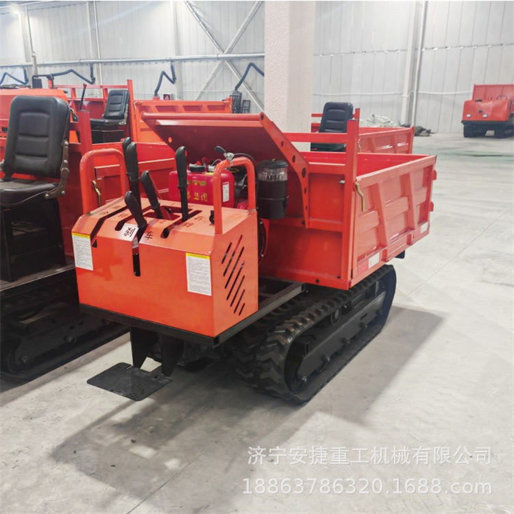 履带运输车手扶式 小型园林农用爬坡王 全地形液压自卸运输车
