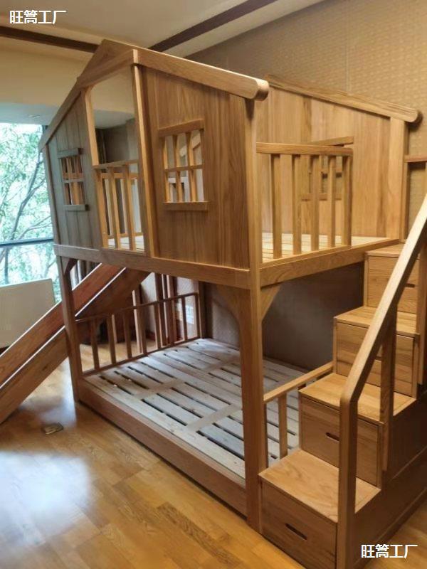 Children's Double-Layer Treehouse Bed Small Apartment Sister and Brother Bed Castle Second Child Bed Princess Secret Base Bed Boy
