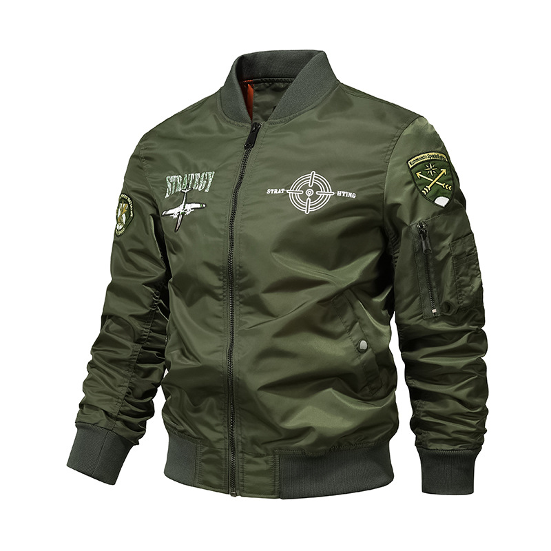 Primavera y otoño nueva chaqueta de piloto KONGMAI hombre industria pesada bordada chaqueta de béisbol chaqueta de trabajo chaqueta de trabajo