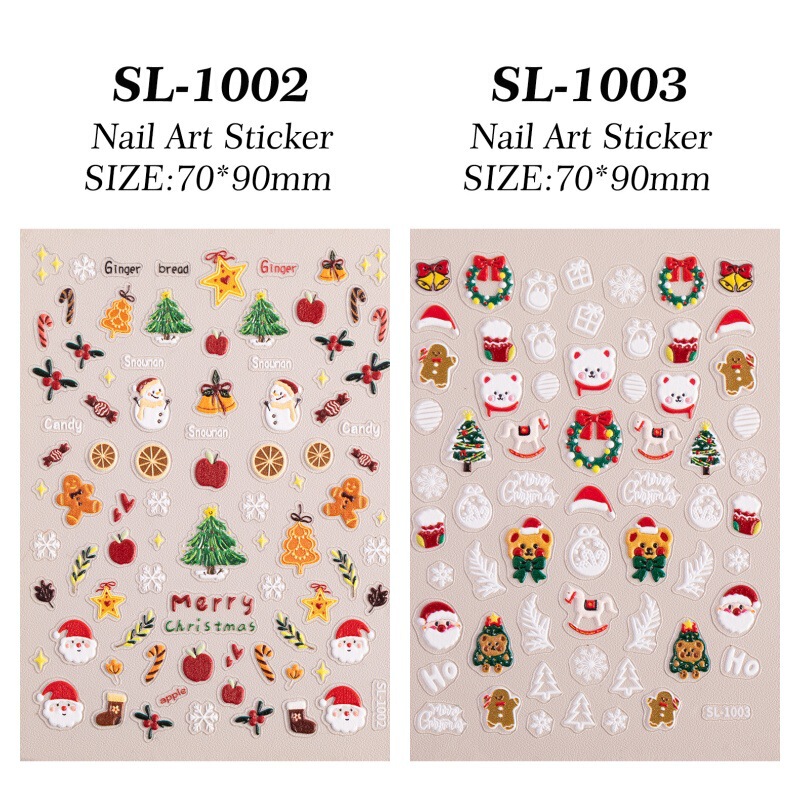 New Christmas Nail Stickers with 3D Snowflakes, Gingerbread, Christmas Trees, and Snowmen, Cute Nail Decals