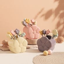 创意太阳花不锈钢果叉桌面装饰摆件陶瓷收纳罐套装精致下午茶刀叉