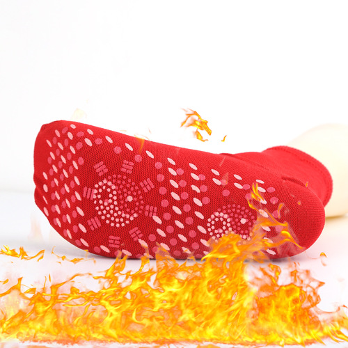 Massage acupoint Bagua anti-cold mid-calf socks self-heating socks health-care warm socks adhesive floor socks sweat-absorbing