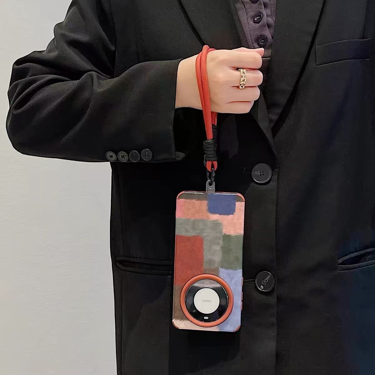 Costuras a cuadros de colores estilo ins japonés y coreano para Apple 15/16promax otoño e invierno nuevo 14/13 pareja 16p