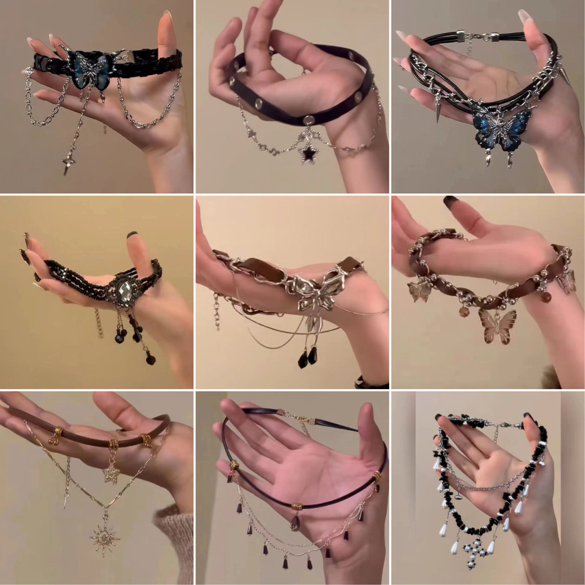 retro subculture ornament y2g heavy industry butterfly necklace light luxury clavicle chain female maillard accessories collar/necklace