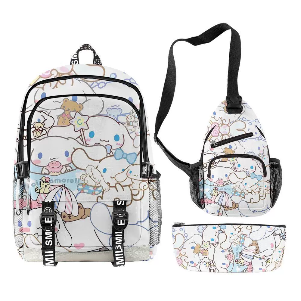 Sanrio, school bag, backpack, pencil case, set, Cinnamoroll, 3 piece set