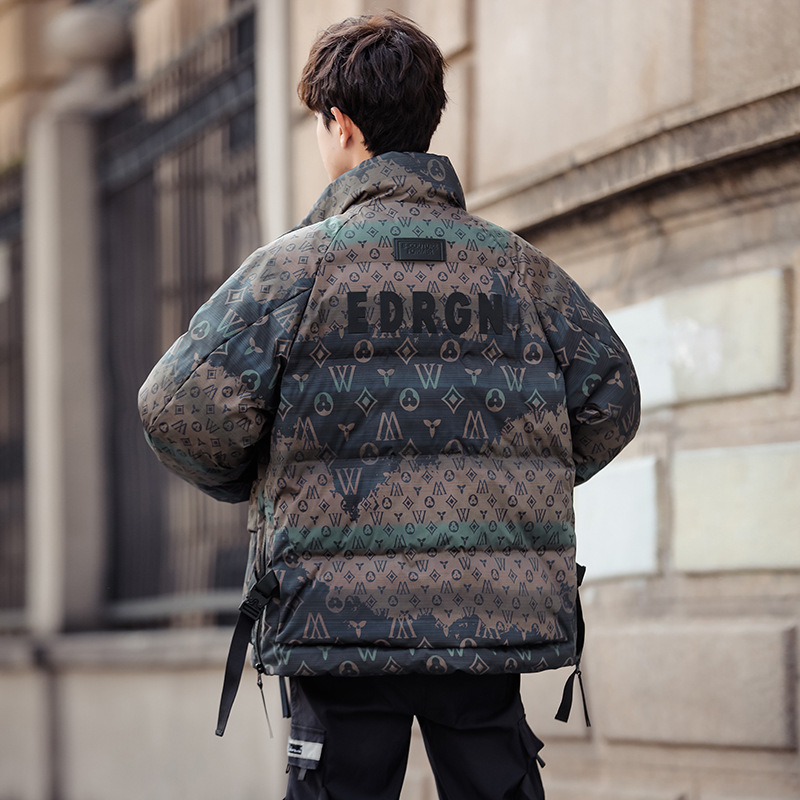 Men's Down Jacket Winter Casual Thickened Trendy Standing Collar_voghion.com