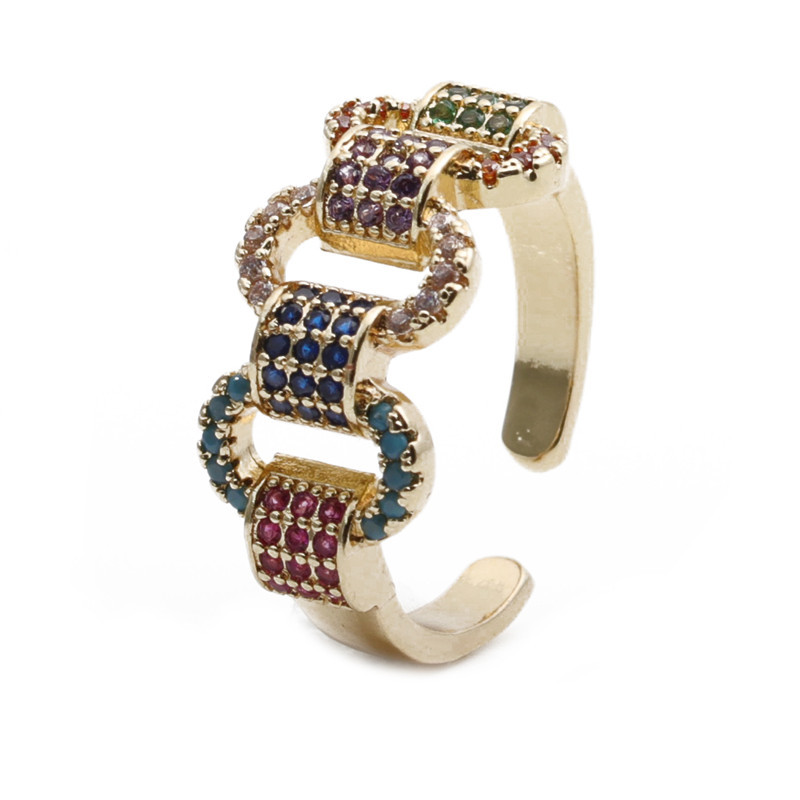 Fashion Colorful Zircon Adjustable Ring display picture 10