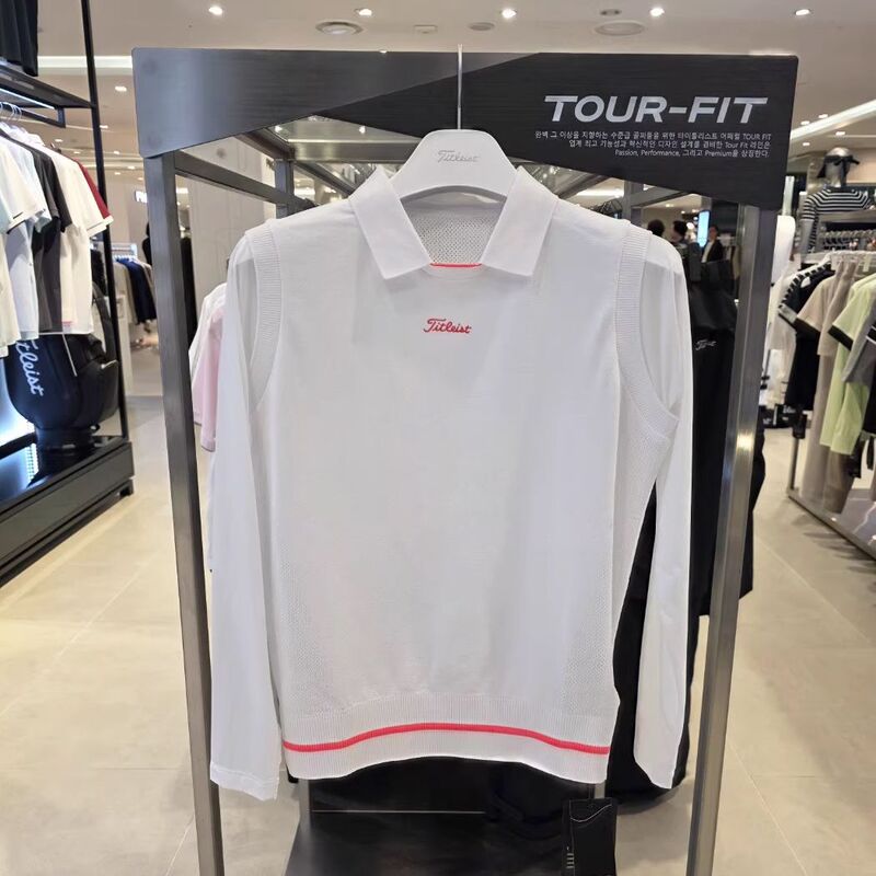 25 Spring and Summer New Golf Women's Mesh Breathable Long Sleeve T-Shirt Outdoor Sports Fashion Lapel Easiest for Match Top