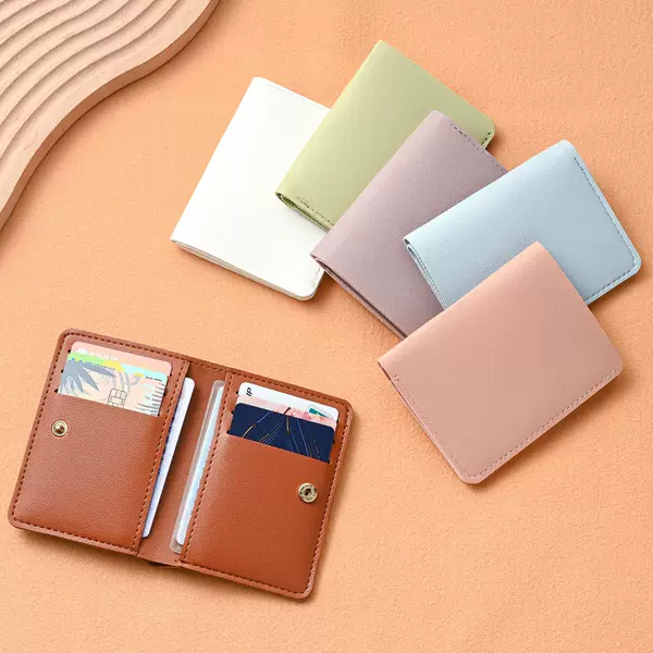 2025 New Women's Wallet Casual Folding Snap Button Small Wallet Driver's License Card Holder Student Soft Leather Manufacturer Wholesale