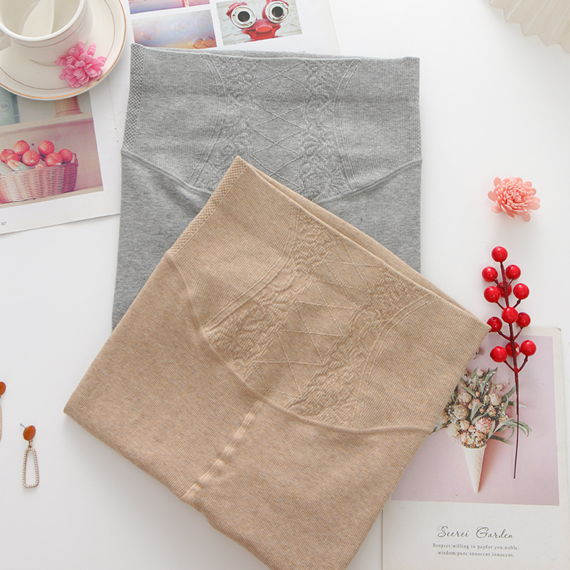 Lace Tummy Control Butt-Lifting Cotton Ribbed Gray Leggings Ribbed Socks 200g Thin Fleece High-Waisted Warm Slimming