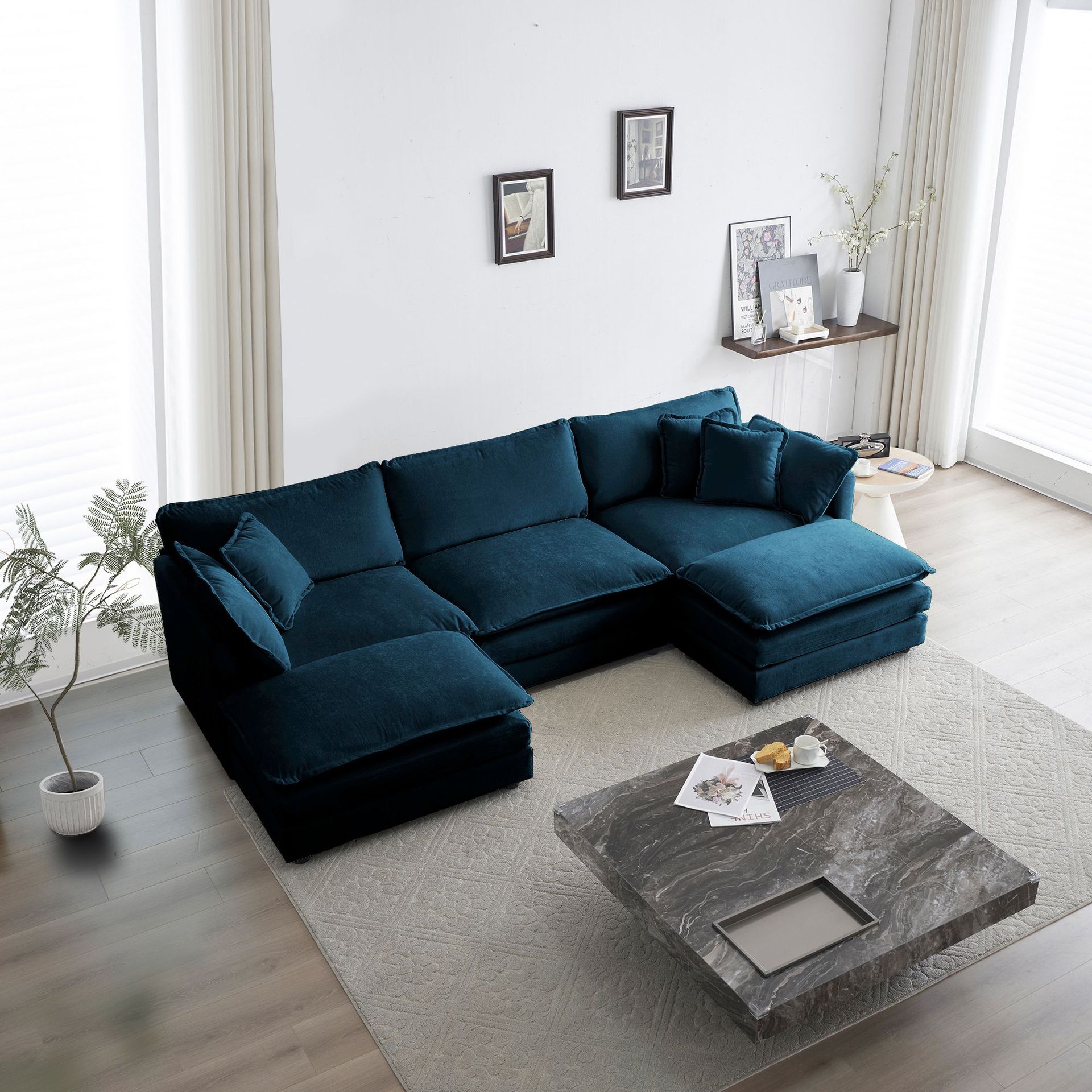 Sofá nórdico minimalista lujoso sofá balcón sala de estar pequeño sofá de tela doble sofá multifuncional trailera sofá image 4