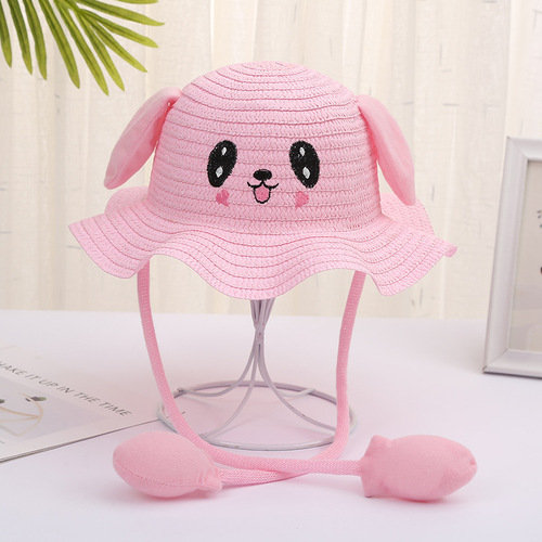 Spring Sunshade Hat Cartoon Anime Grass Hat Style Animated Ears Children's Hat Airbag Hat