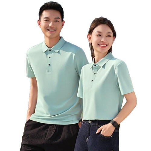 Embroidered logo printed polo shirts, workwear with printed text, custom team culture t-shirts