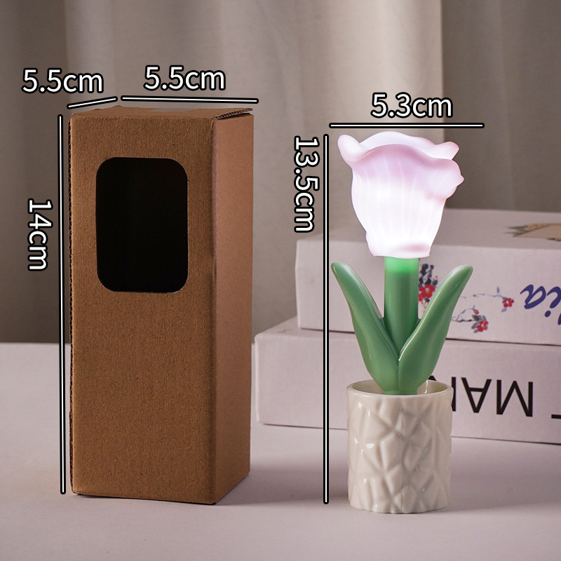 Lámpara de escritorio de tulipán moderna francesa de alto nivel minimalista lámpara de noche de escritorio lámpara de atmósfera de noche de cumpleaños