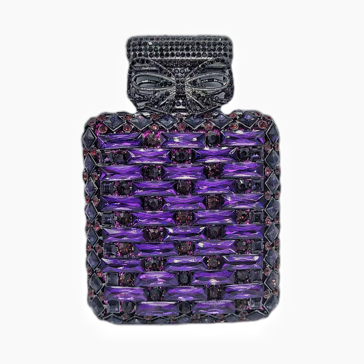 Transfronterizos nueva botella de perfume cuadrada con diamantes bolsas de cena europeas y americanas bolsas de mano de diamantes clutch nuevo oro blanco