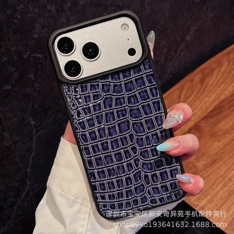Cuerpo de cocodrilo estampado transfronterizo para iPhone18 promox comercio exterior Amazon Apple 17 teléfono móvil