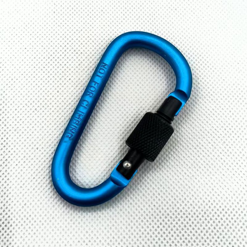 Venta directa de fábrica negrita No. 8 con gancho de bloqueo mosquetón en forma de D rápido colgante tuerca hebilla colgante hebilla de aleación de aluminio