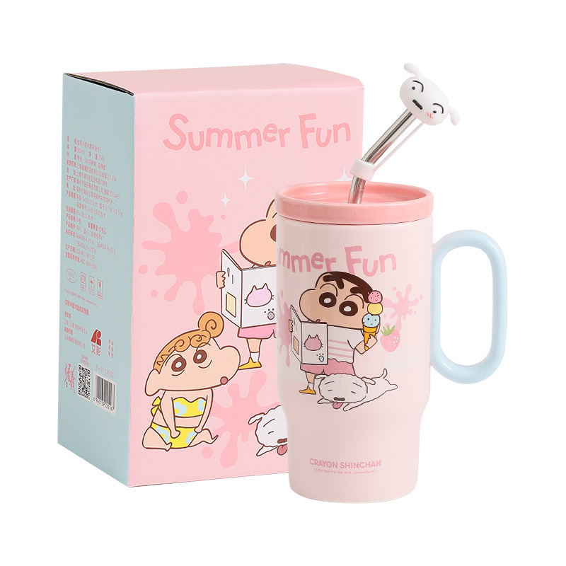 Crayón pequeño nuevo marca copas nuevas tazas de café de oficina de mujeres tazas de agua de alta calidad de cerámica tazas de agua de gran capacidad