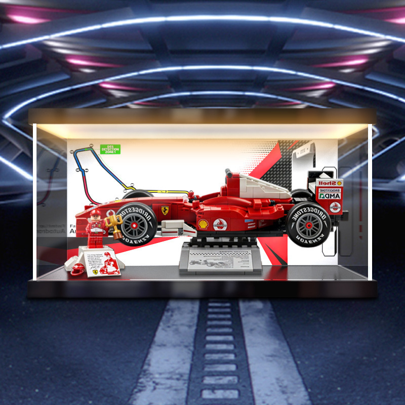 The Light Box Storage Box Is Suitable for the Lego 11375 Ferrari F2004 Racing Car and Schumacher Building Blocks Dust Cover