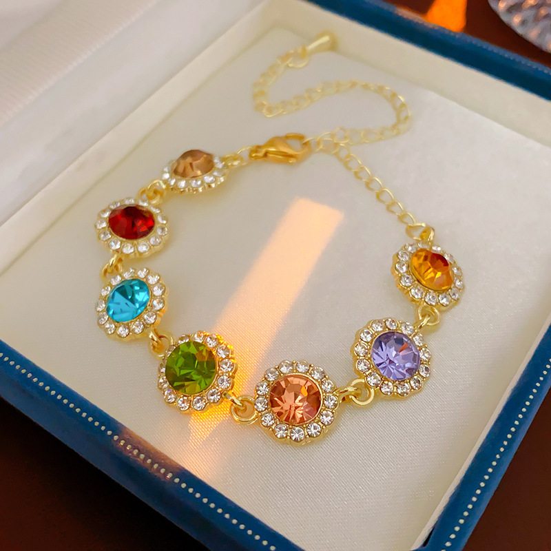 ZIRCON cuadrado pulsera ajustable Mujer simple luz de lujo pulsera moda personalidad temperamento Joker Senior Sentido de mano adornos hembra