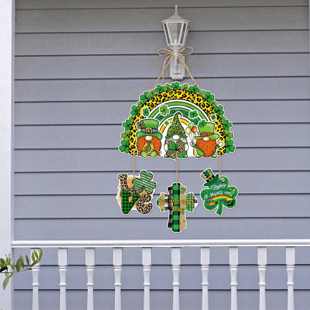 2024 Día de San Patricio fiesta decoración puerta colgante