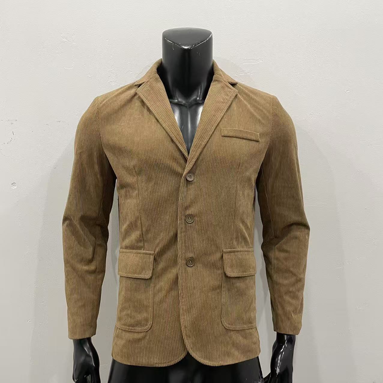 2024 Winter Herren Cord Einfarbig Anzugjacke für Männer_voghion.com