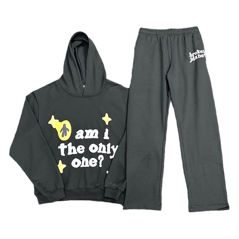 Transfronterizo roto planeta marca de moda carta de espuma impresa Sudadera con capucha de la calle suelta suéter casual traje