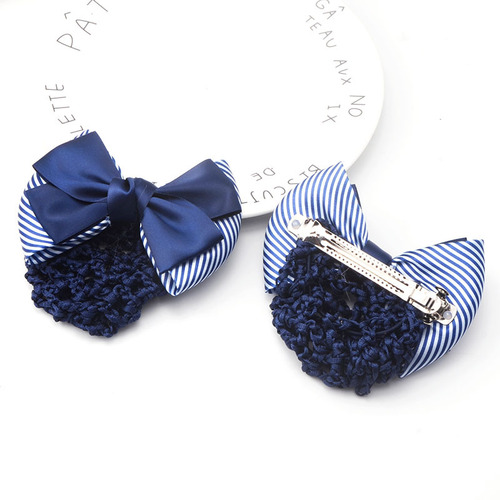Bow hair net net pocket spring clip top clip professional hair flower nurse hotel property female hair net flower hair clip