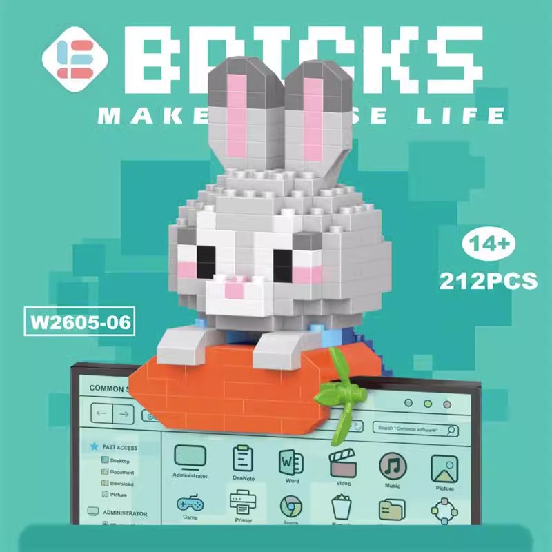 Compatible con bloques de construcción de Lego, huevos, dibujos animados, muñecas de animales, juguetes de ensamblaje de rompecabezas para niños, puestos transfronterizos al por mayor