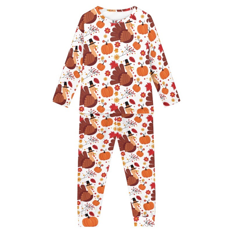 Creative Children's Spring and Autumn Long Sleeve Halloween Homewear Suit Ghost Pumpkin Pajamas Children's Pajamas Set