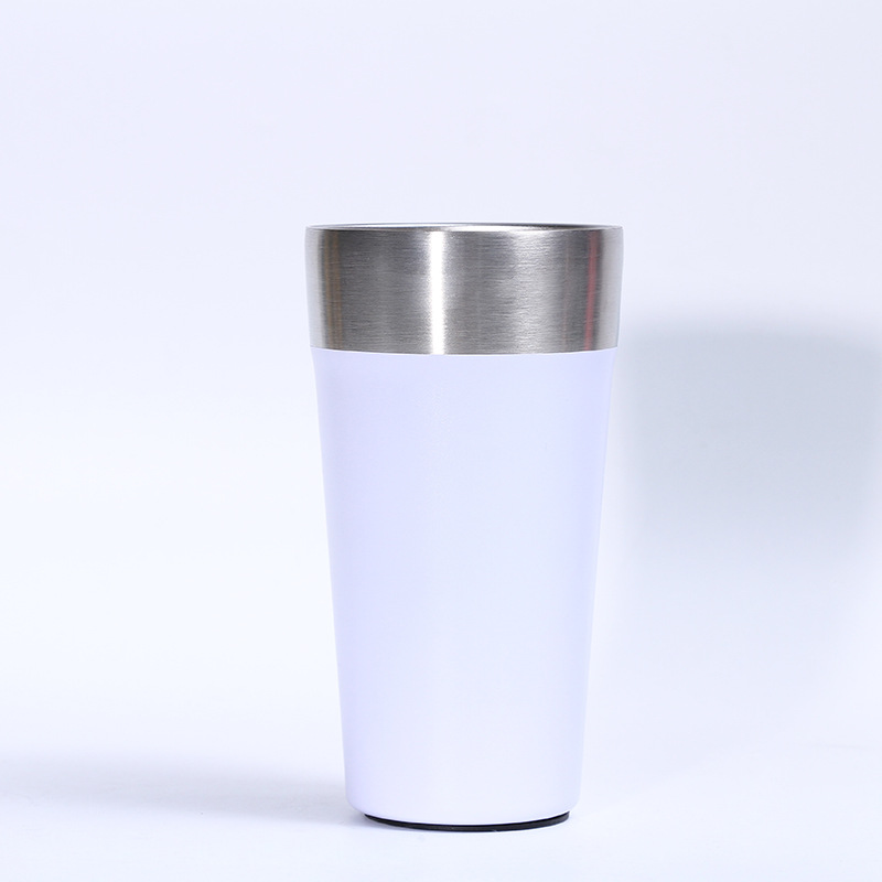 Nuevo 20oz taza de café de acero inoxidable cubierta transparente bebida directa taza de coche portátil de doble capa de vacío taza de café del coche