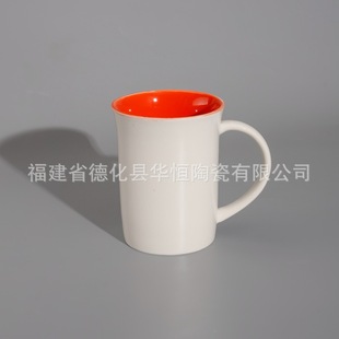 Export Export Ceramic Mug Customized Couple White Orange Inner Cavity Coffee Cup Can Be Customized Casual Cup