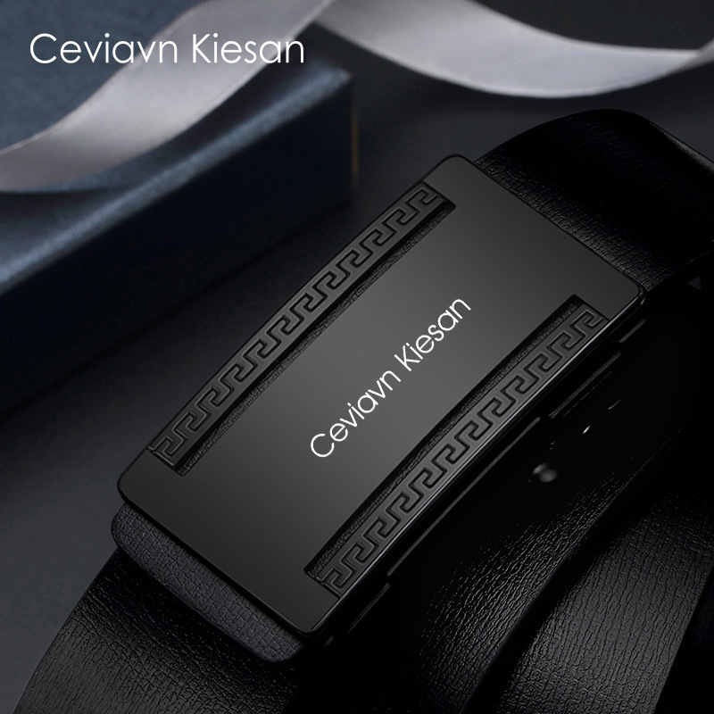 Ceviavn kiesan correa de cuero de los hombres Venta caliente desdentado hebilla automática de negocios fabricante de Cinturón de piel de vaca en stock