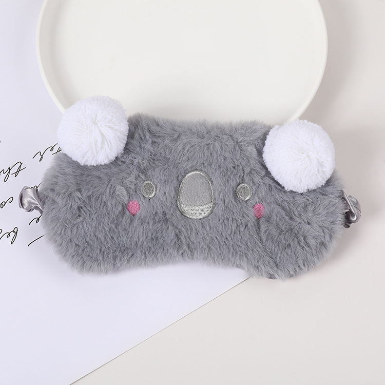 Fábrica al por mayor de felpa máscara de ojo de dibujos animados de santa claus alce sombreado máscara de ojo zorro animal bolsa de hielo transpirable