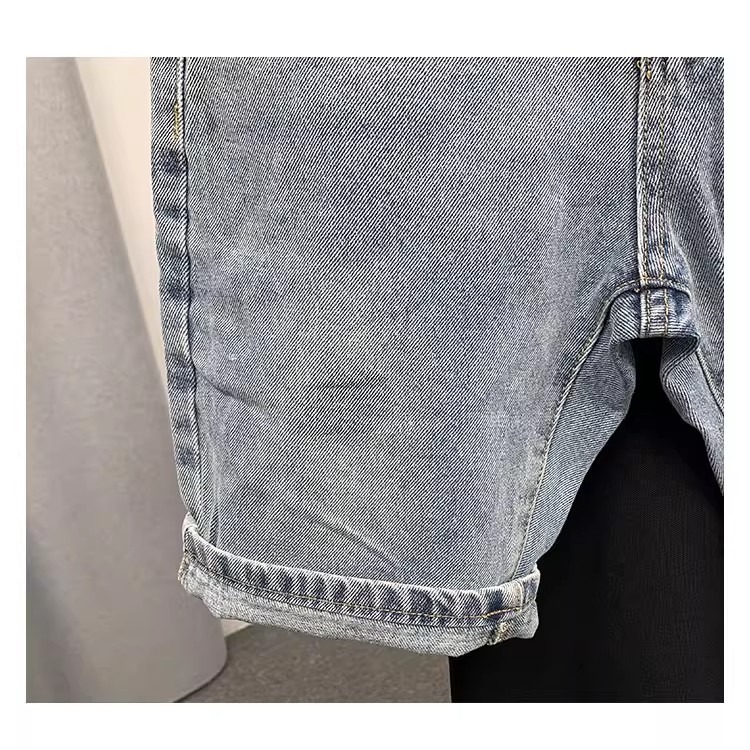 Men's Retro Blue Denim Shorts High End Casual Five Point Pants Summer Trendy Outerwear_mkmklike.com