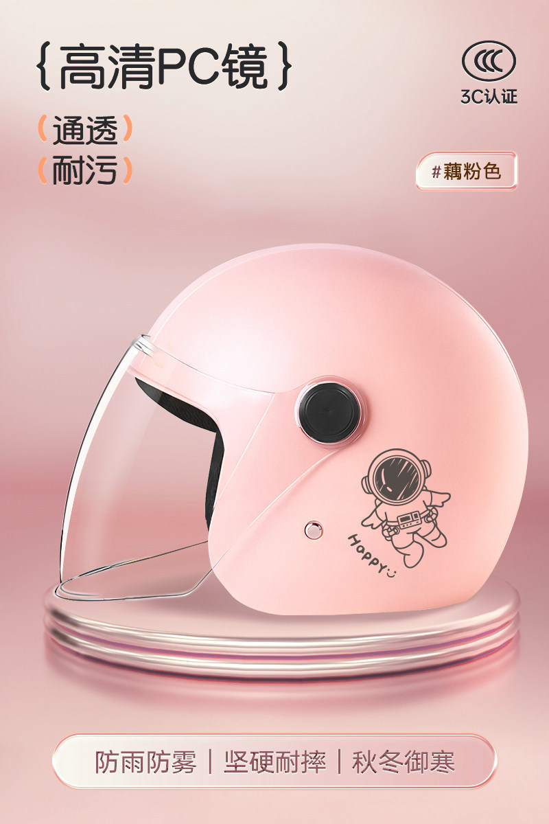New certified helmet for electric bikes, men's autumn and winter warm safety helmet, universal for all seasons, motorcycle half helmet for women, new national standard