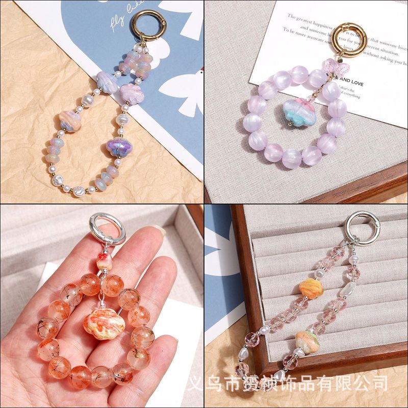 樹脂グラデーション油絵クラウドビーズ diy 手作りビーズブレスレットキーホルダー携帯電話チェーンジュエリーアクセサリー材料|undefined