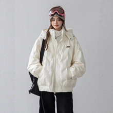 「CHANT2nd」90白鸭绒菱格羽绒服女款冬季连帽面包服轻薄保暖外套