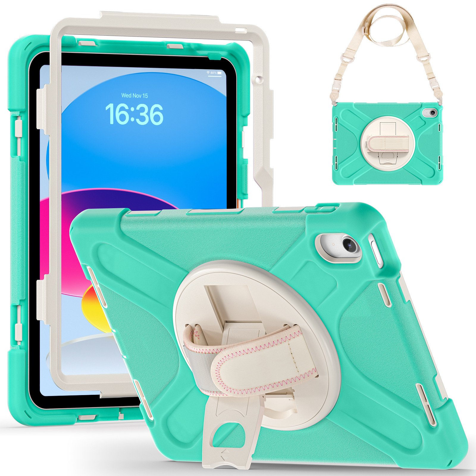 Suitable for iPad A16 11Th (2025)/ iPad 10.9 10 Tablet Protective Case with Shoulder Strap