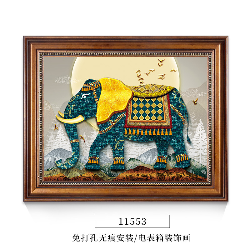美式大象电表箱装饰画强电箱电闸开关盒挂画配电箱遮挡墙画免打孔|undefined