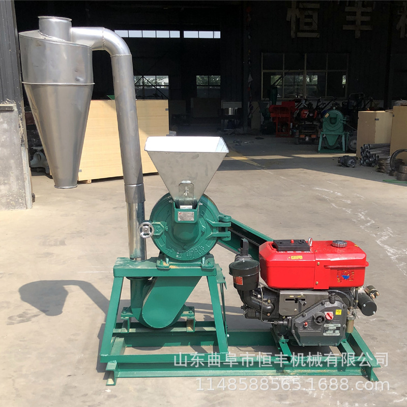 300型齿盘粉碎机 柴电两用 玉米粮食磨粉机齿爪式自吸上料粉碎机