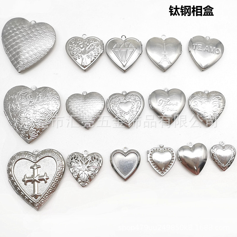 Manufacturer Supplies Titanium Steel Heart-Shaped Photo Box Pendant, Stainless Steel Peach Heart Photo Box, Heart-Shaped Photo Frame DIY Jewelry Accessories Manufacturer Supplies Titanium Steel Heart-Shaped Photo Box Pendant, Stainless Steel Peach Heart Photo Box, Heart-Shaped Photo Frame DIY Jewelry Accessories
